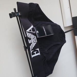 Emporio Armani Black Hip Briefs